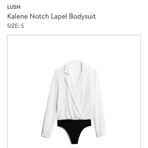Lush Kalene Notch Lapel Bodysuit size Small NWT